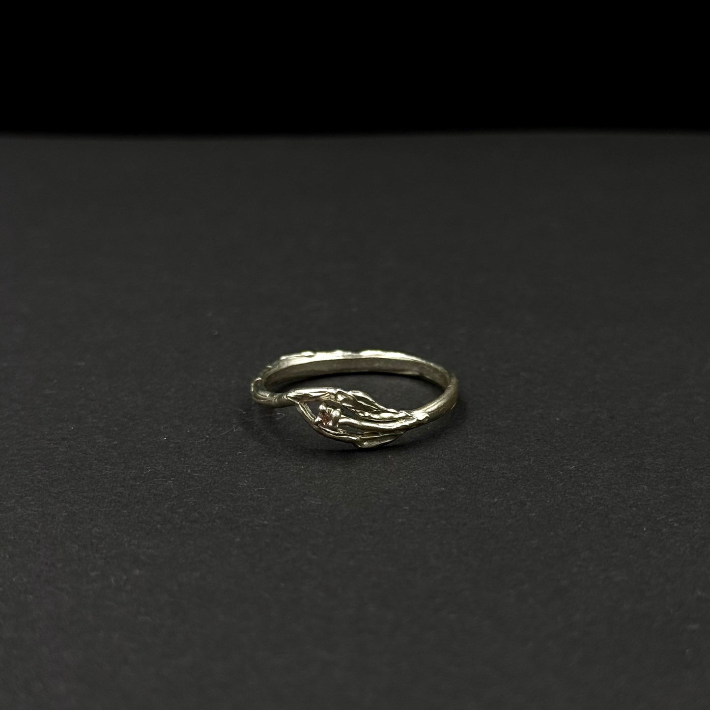 Handmade silver ring with a delicate leaf-inspired design
